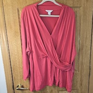 Liz Claiborne Women's Pink Drape Blouse
